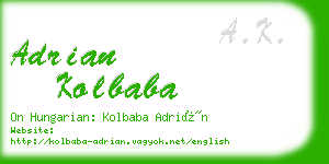 adrian kolbaba business card